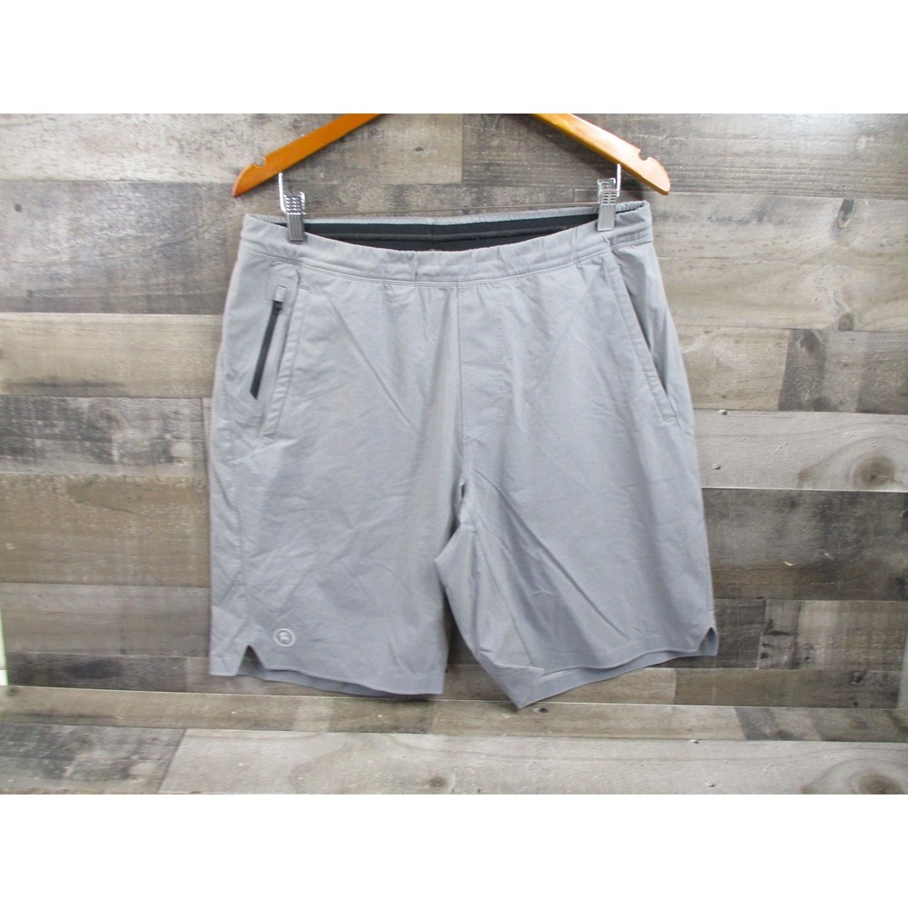 Backcountry Shorts Mens Large Gray Athletic Casual Drawstring Stretch Zip Pocket